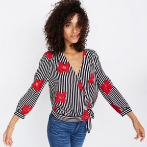 Madewell Wrap Top in Candied Orchids